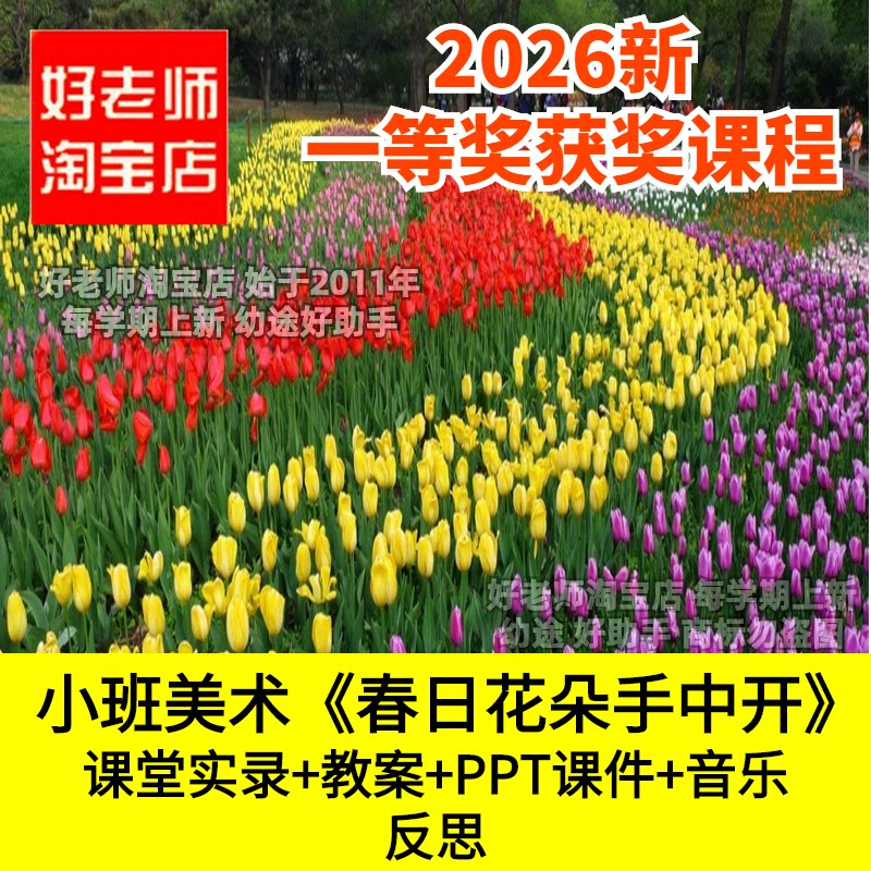好老师淘宝店小班美术春日花朵手中开幼儿园手工折纸优质公开课件