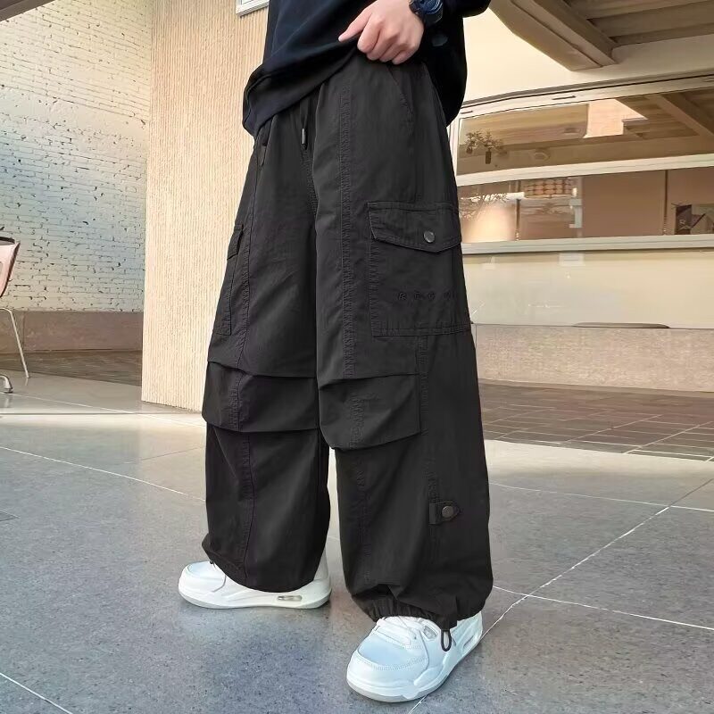 2025新款宽松休闲裤男韩版潮流百搭裤子夏季薄款坠感阔腿拖地长裤