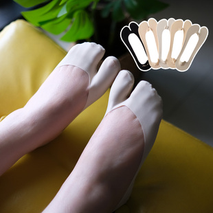 春夏超薄款船袜女二趾袜纯棉底吸汗透气不掉跟浅口隐形高跟鞋袜子