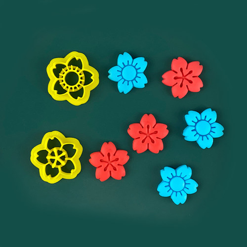 樱花模具量产造型商用馒头翻糖面食花瓣切模塑料蛋糕装饰花模具