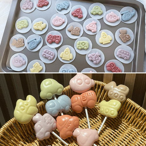 迷你萌趣小汽车一口小馒头卡通辅食烘焙儿童多彩造型馒头模具