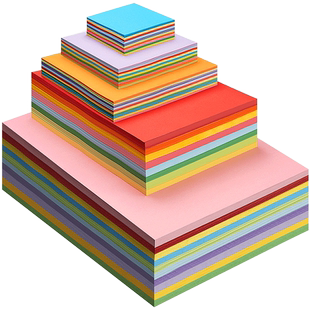 A4彩纸混色加厚彩色打印纸手工纸A3复印纸小学生幼儿园儿童折纸红色大号正方形80g软卡纸薄款剪纸手工叠纸