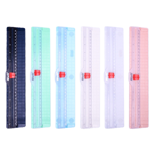 可得优迷你裁纸刀小型裁纸器切纸机办公手工照片纸张切纸刀手动剪裁神器工资条单词卡A4裁剪割纸刀切割裁切机