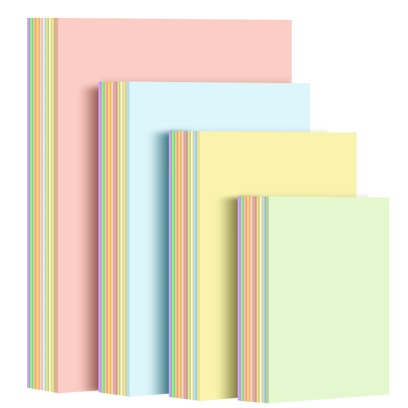 元浩马卡龙色系卡纸A4彩色手工A3硬厚立体书浅色暖色粉色美工拍摄背景纸8K4K美术专用幼儿园环创diy大张全开