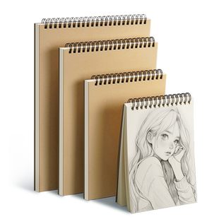 线圈空白速写本A4美术生专用便携随身道林纸本复古B6素描摸鱼钢笔画绘画本马克笔A5儿童幼儿园画画本子B5图画