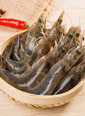 虾鲜活海鲜水产大虾新鲜野生对虾基围虾白虾青虾海虾3040冻虾一箱