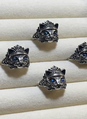【戒指】天然海蓝宝银戒指女可调节水晶平价刻面款金运石月光石