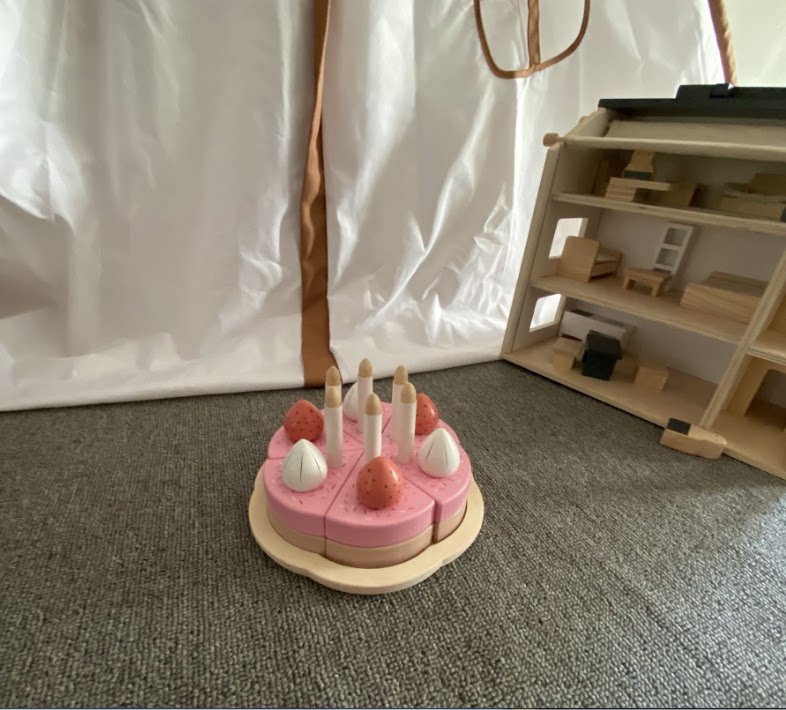 韩系ins可爱木质仿真生日蛋糕生日布置女孩过家家玩具 拍摄道具