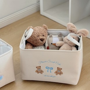 ins韩系布艺加厚收纳筐儿童玩具零食杂物整理筐宝宝衣物收纳篮