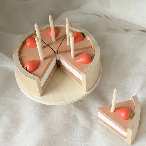 木质仿真生日蛋糕儿童过家家玩具