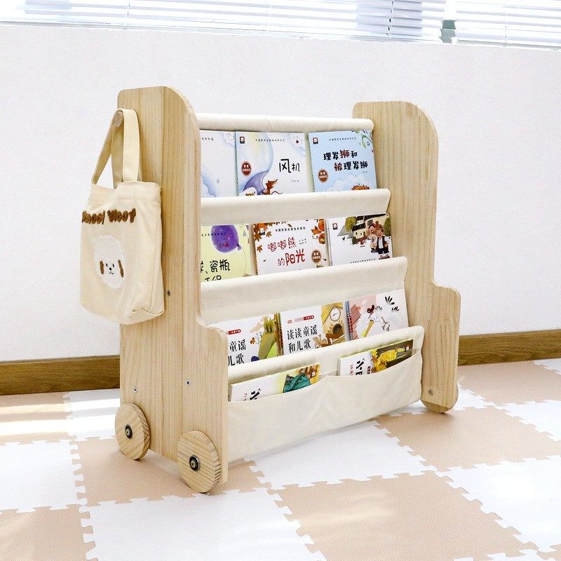 北欧实木儿童书架宝宝绘本收纳架