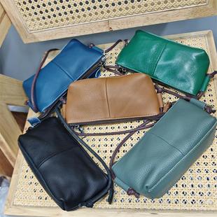 头层牛皮斜挎小包包软皮手机小包真皮品牌专柜单肩简约百搭女小包