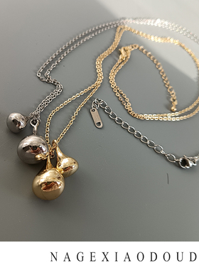 D67简约大气金银色大小水滴吊坠保色时间更久项链