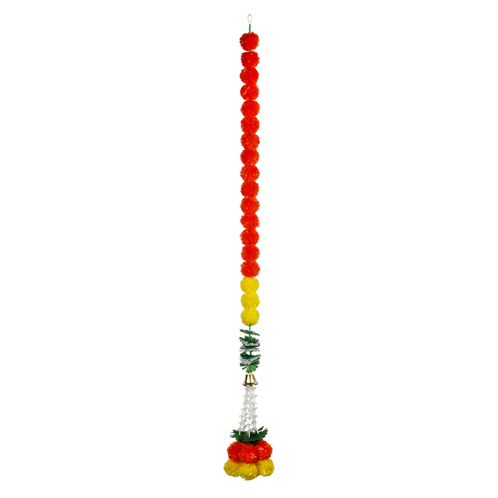 印度风格万寿菊铃铛叶子组合花环
