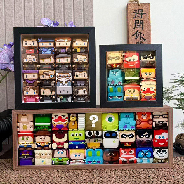 叠叠乐方块盲盒展示盒萌粒收纳展示框泡泡玛特收纳盒公仔展示盒