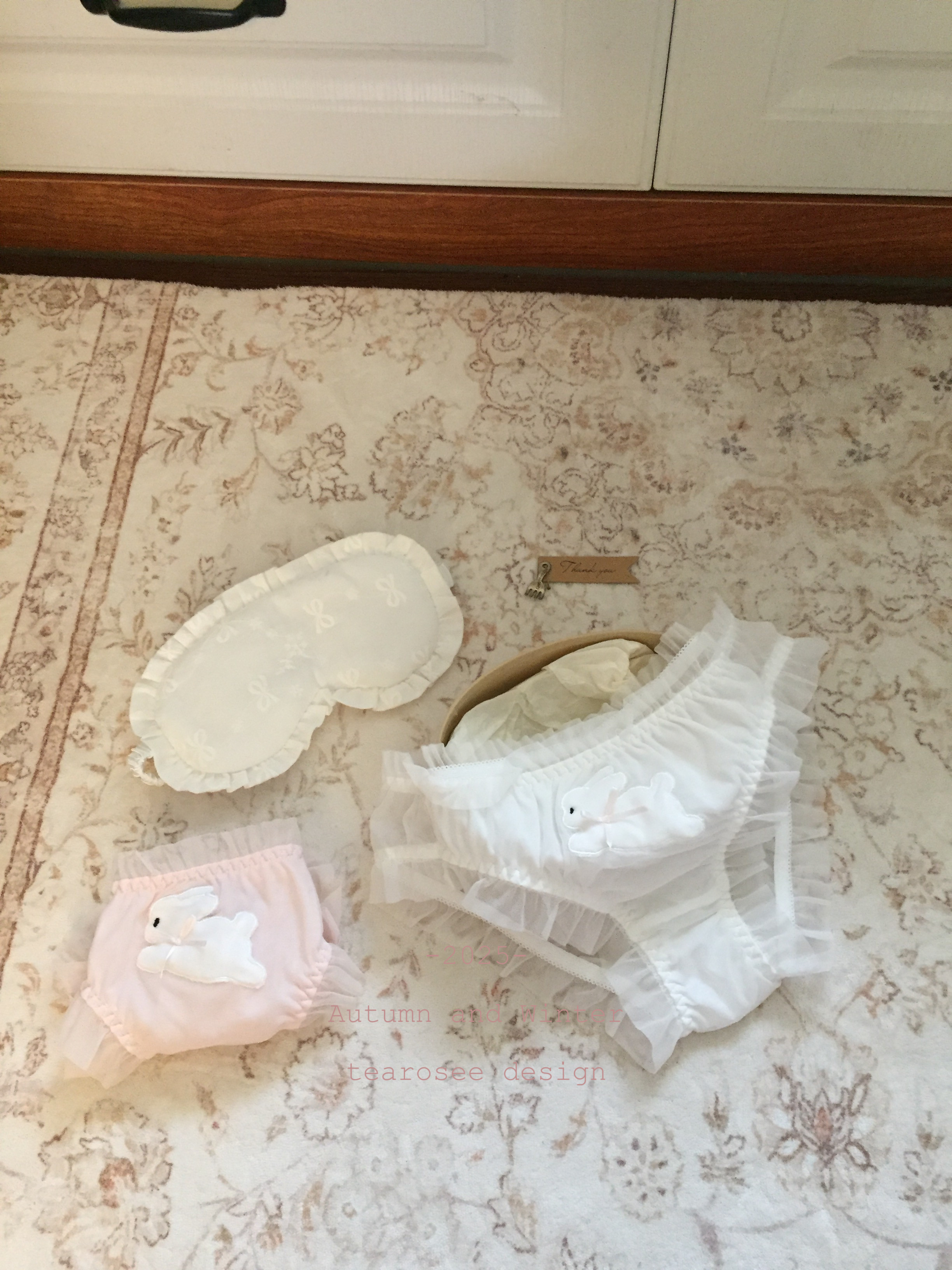 tearosee 起司萌兔 蕾丝网纱透气刺绣可爱性感少女内裤