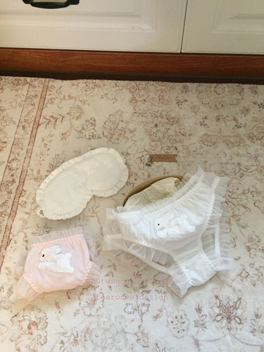 tearosee 起司萌兔 蕾丝网纱透气刺绣可爱性感少女内裤