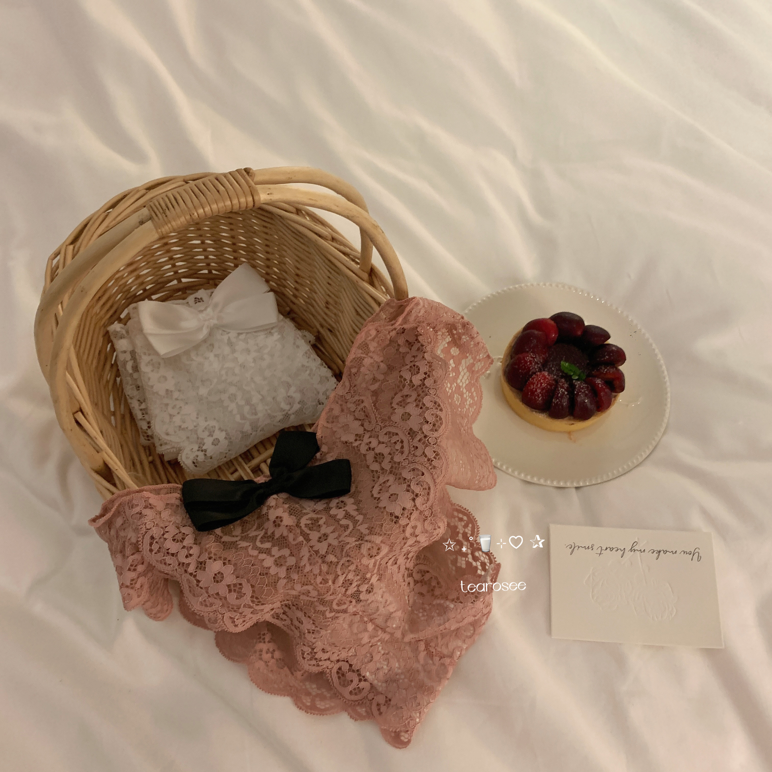 tearosee  梅子熟了 蕾丝纯欲低腰春夏透气性感法式女内裤三角裤