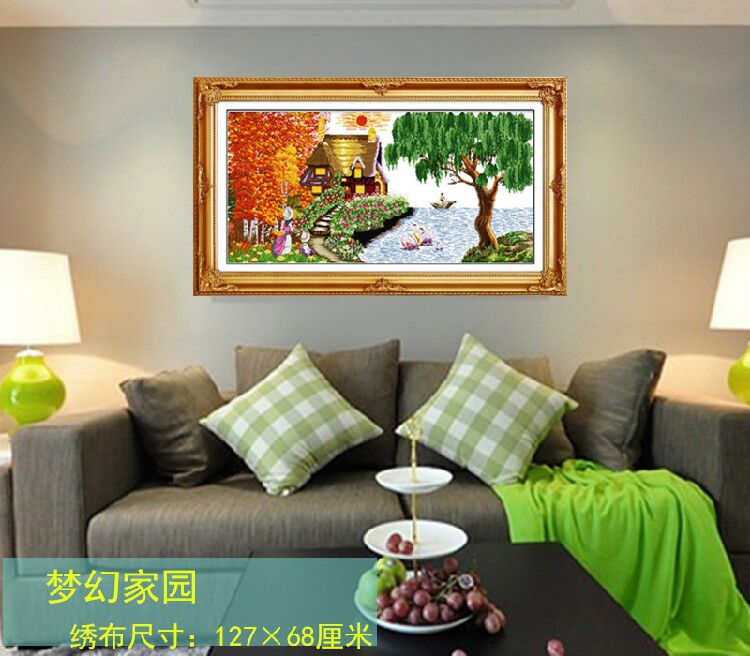 梦幻客厅人物风景十字绣