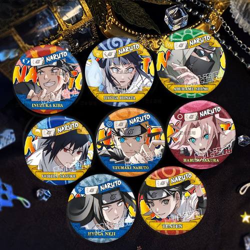 爆款火影忍者吧唧周边谷子细闪银葱鸣人佐助春野樱日向雏田徽章