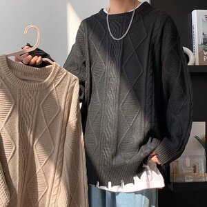 男秋冬麻花设计针织衫毛衣M8806P45图片