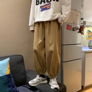 男秋季纯棉宽松直筒休闲裤束脚裤K85P32图片