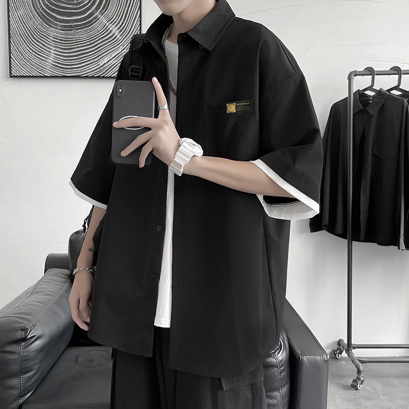 男士休闲衬衫短袖衬衣C210图片