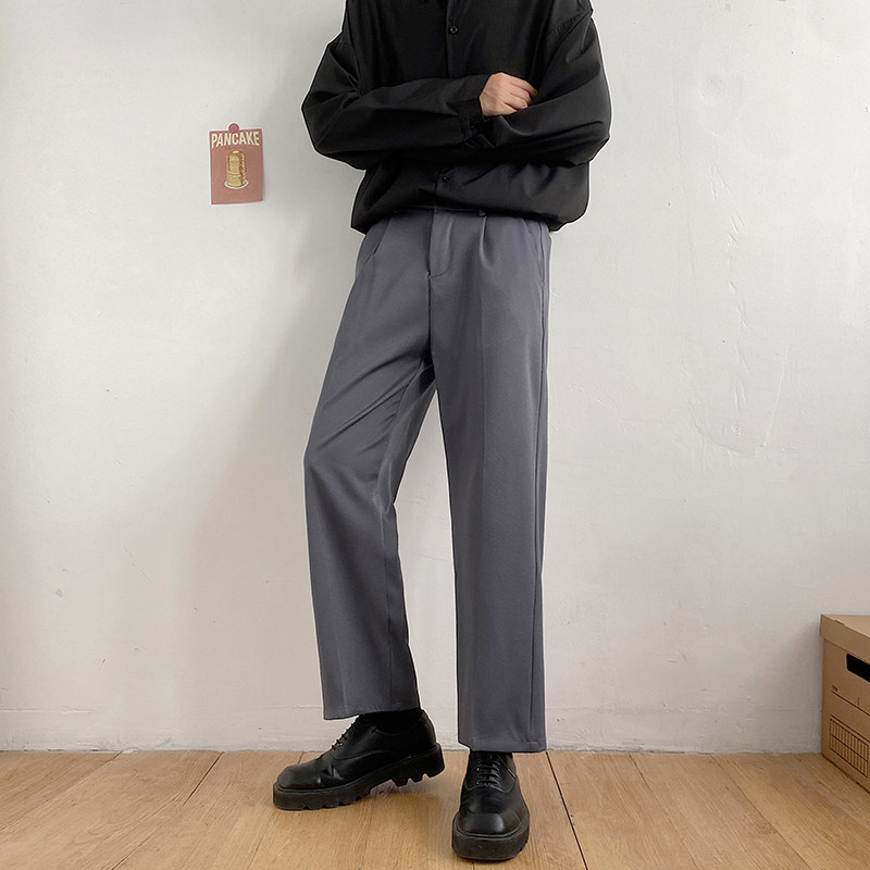 西裤男阔腿直筒宽松裤子秋休闲长裤K210P35图片