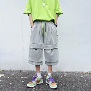 男大口袋休闲裤工装裤七分裤八分裤水洗夏季运动裤子图片