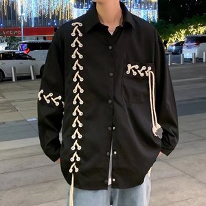 衬衫外套男2023年新款百搭高街hiphop设计感小众上衣潮Y810P60,灰白格子呢子短款外套怎么搭配图片