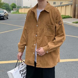 灯芯绒衬衫男士春秋季韩版长袖衬衣痞帅休闲男上衣CY533P35图片