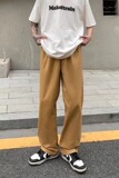 美式复古ins潮牌直筒宽松阔腿裤子卡其色工装休闲裤K2078P40，男装休闲裤，星座1116-2