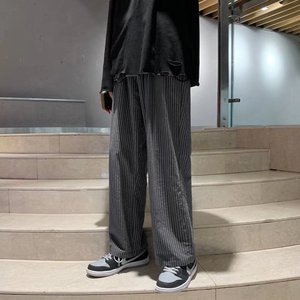 男秋季薄款条纹直筒休闲裤K54P25图片