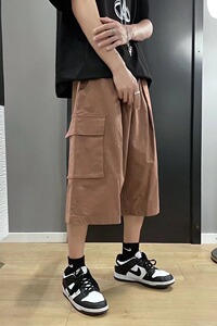 ins高街vibe风工装裤美式潮牌宽松直筒休闲垂感七分裤DK9005P32图片