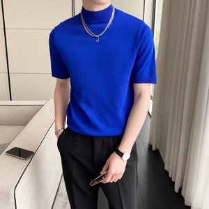 纯色T恤男士短袖2023新款潮流百搭半袖夏季上衣男体恤Y2202P38图片
