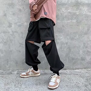 裤子男夏季薄款百搭ins工装裤男九分直筒休闲长裤男TK72P35图片