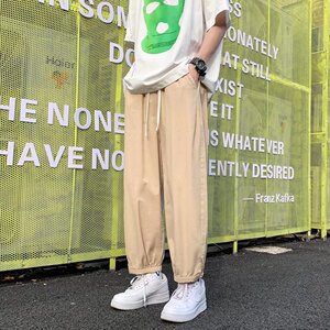 裤子男生高街ins百搭休闲束脚裤潮流宽松运动潮牌卫裤K2970P35图片