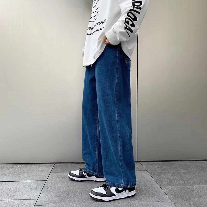 抽绳束脚裤宽松直筒阔腿休闲牛仔裤N705P40图片