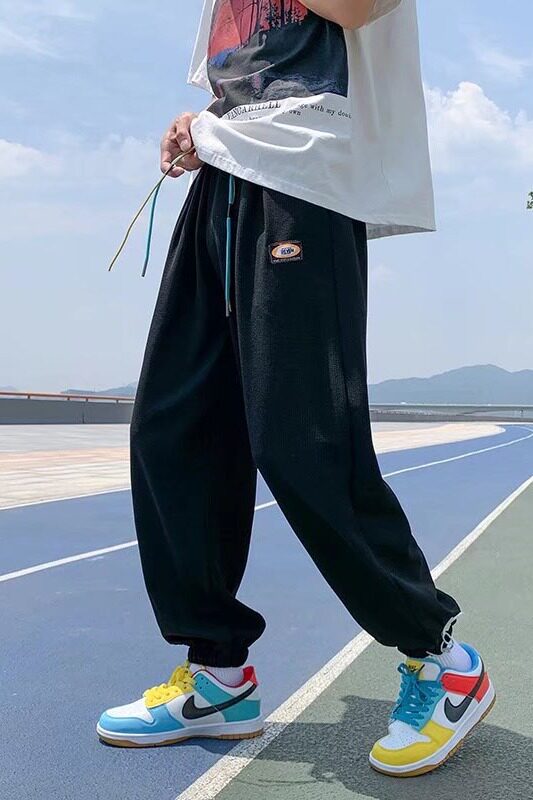 卫裤男欧美高街宽松束脚裤子2022春款休闲长裤DX65P32,男装休闲裤,星座1116-2