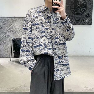 男秋季新款尖领卡通衬衫原宿简约C806P35,今夏流行凉帽搭配图片