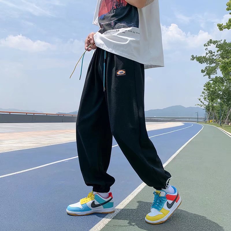 卫裤男欧美高街宽松束脚裤子2022春款休闲长裤DX65P32图片