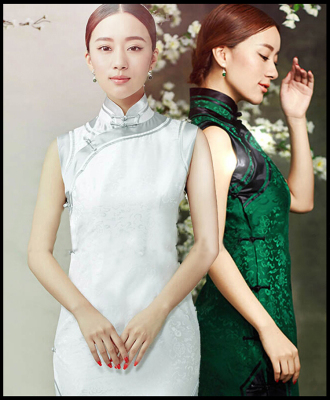 玫娅娣韩雪复古风重磅短款旗袍