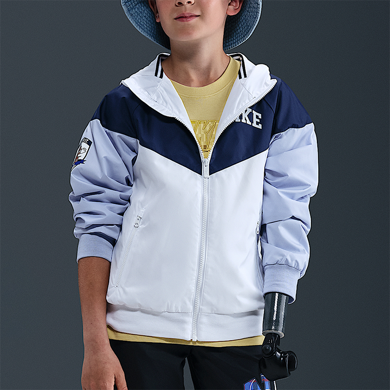 Nike/耐克正品2025大童拉链防风连帽透气梭织运动外套IM3389-100