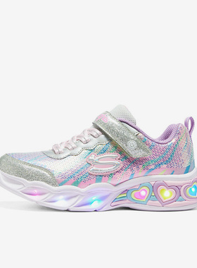 Skechers/斯凯奇正品春季新款儿童魔术贴闪灯运动休闲鞋 302313L