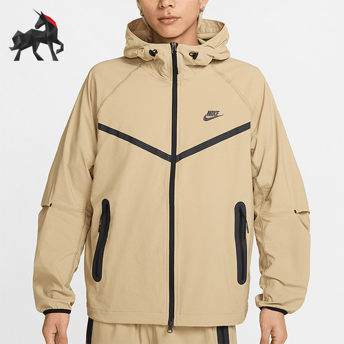 Nike/耐克正品春秋男士连帽宽松梭织经典运动拼接外套HM7152-297