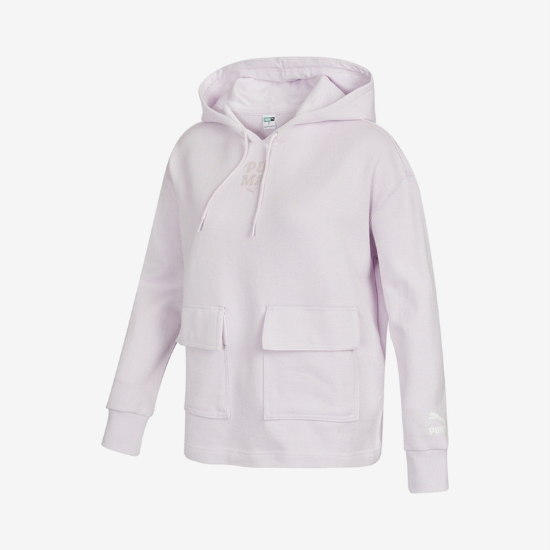 Puma/彪马官方正品新款女士简约复古运动休闲连帽卫衣536094-17