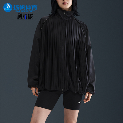 Nike/耐克正品Sportswear女士针织褶裥运动宽松外套HJ0518-010