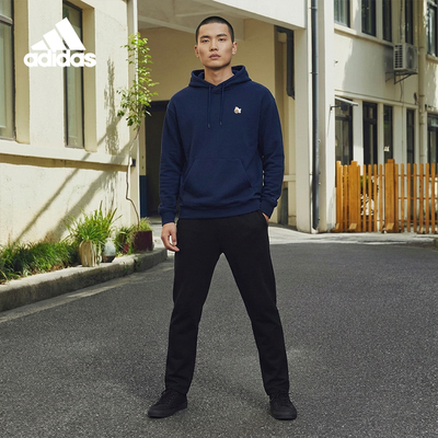 Adidas/阿迪达斯正品2025秋冬款男士连帽针织宽松卫衣JW8519