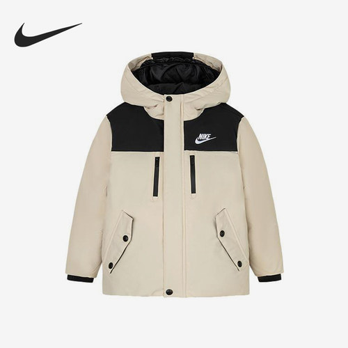Nike/耐克正品秋季大童拼接宽松户外羽绒服NY2442051GS-002