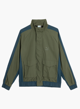 Puma/彪马官方正品春秋男士立领运动拼接宽松梭织外套620223-73